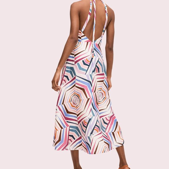 KATE SPADE geobrella print linen & silk sundress - Picture 2 of 6